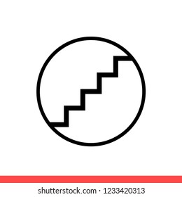 Stairs vector icon, floor symbol. Simple, flat design for web or mobile app