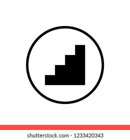 Stairs vector icon, floor symbol. Simple, flat design for web or mobile app