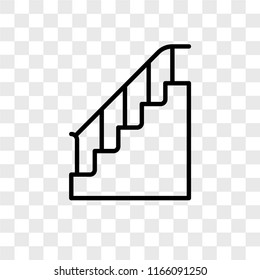 Stairs vector icon isolated on transparent background, Stairs logo concept
