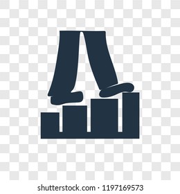 Stairs vector icon isolated on transparent background, Stairs transparency logo concept