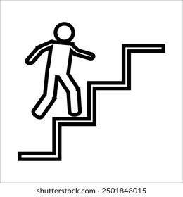 Plantilla de la línea del icono del Vector de las escaleras