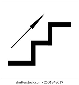 Plantilla de la línea del icono del Vector de las escaleras