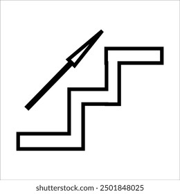 Plantilla de la línea del icono del Vector de las escaleras