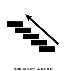 Stairs up vector icon. logo illustration