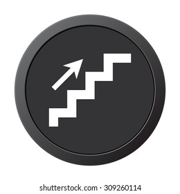stairs  - vector icon on a grey button