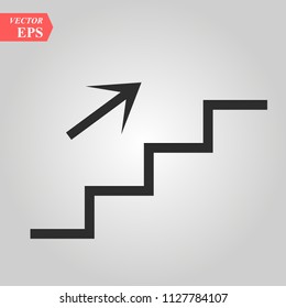 Stairs up vector icon on white background