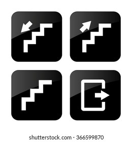 stairs  - vector icon; set