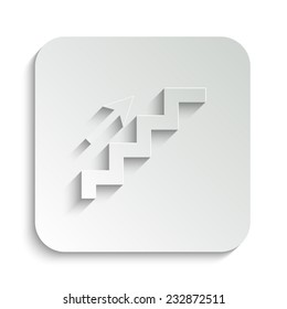 stairs - vector icon with shadow on a grey button
