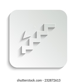 stairs - vector icon with shadow on a grey button