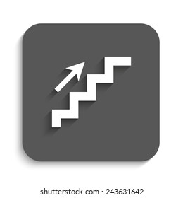 stairs - vector icon with shadow on a grey button
