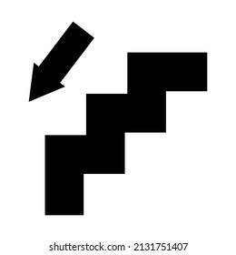 Stairs up vector icon. Up, down ,step, top symbol. Arrow, ladder, stairway, step icon. Linear style sign for mobile concept and web design. Stairs symbol logo illustration. vector graphics - Vector.