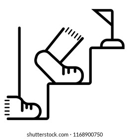Stairs up vector icon. Up, down,step,top