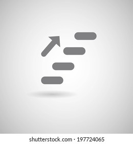Stairs up vector simple single color icon