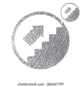 Sube un icono vectorial de un solo color aislado en el fondo blanco con una textura dibujada a mano.