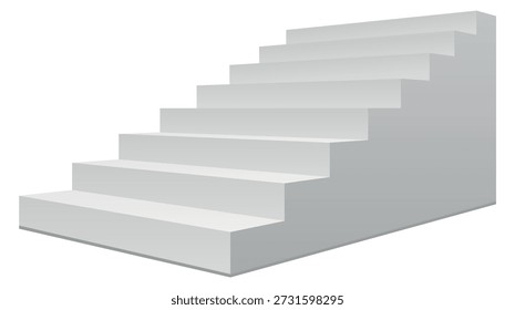 Up stairs white pedestal. Showcase render mockup