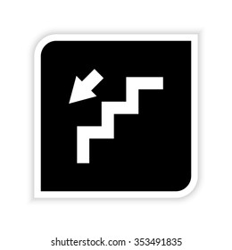 stairs -  white vector icon
