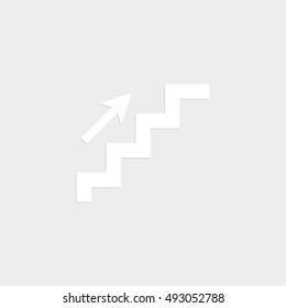stairs - white vector  icon with shadow