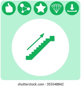 Stairs wuth arrow.Up.Vector icon.