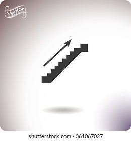 Stairs wuth arrow.Up.Vector icon.