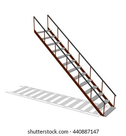 Stairs.Isolated on white background. 3d Vector illustration.