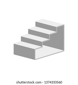 Stairway 3d icon. Isolated on white background. Vector illustration.