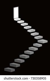 stairway to a bright door graphic vector