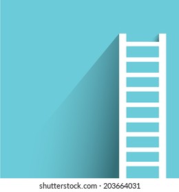 stairway, challenge concept, blue background, flat and shadow theme