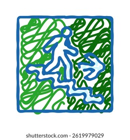 stairway up evacuation emergency doodle icon sketch vector. stairway up evacuation emergency sign. isolated symbol illustration