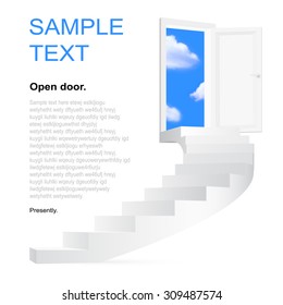 Stairway to heaven. Vector illustration with space for you text.