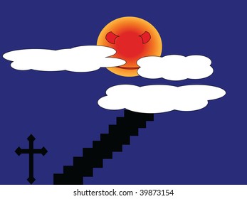 stairway to heaven vector silhouette