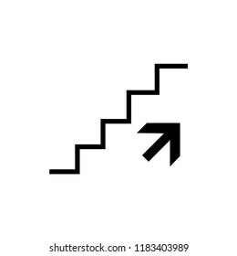 Stairway icon. Up stairs icon vector.