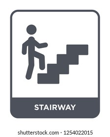 stairway icon vector on white background, stairway trendy filled icons from Hotel and restaurant collection, stairway simple element illustration