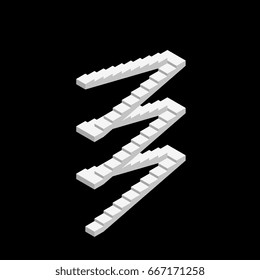 Stairway. Isolated on black background. 3d Vector illustration.