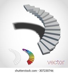 Stairway isolated on a white background. Vector illustration.