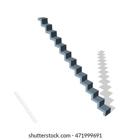Stairway. Isolated on white background. 3d Vector illustration.