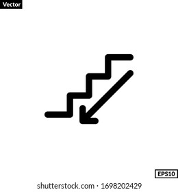 Stairway sign. downstairs icon vector for any purposes