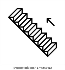 Stairway sign. upstairs icon on white background