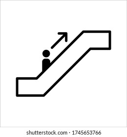 Stairway sign. upstairs icon on white background