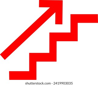 Signo de escalera, icono de arriba. Diseño vectorial reemplazable.