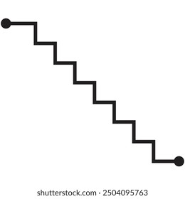 Stairway symbol to reach achievement. Staircase vector icon isolated on white background. The step up to be successful of business.