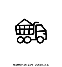 stake body truck icon in vector. Logotype - Doodle