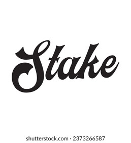 stake text on white background.