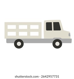Imagem vetorial de caminhão de Stake, arte de grampo de caminhão de estaca, vetor de desenho animado de caminhão de estaca branca, ilustração de design de ícone plano