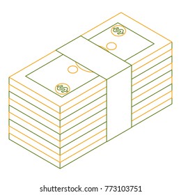 staked money isometric banknote dollar finance
