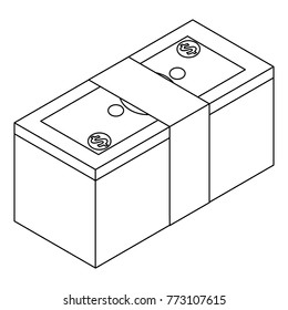 staked money isometric banknote dollar finance