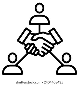 Stakeholder Collaboration Icon line vector illustration