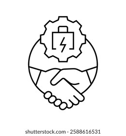 stakeholder collaboration line icon vector. stakeholder collaboration sign. isolated contour symbol black illustration