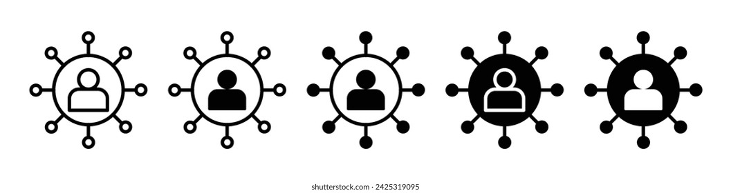 Stakeholder Collaborators Line Icon. Partnership Investor Icon in Black and White Color.