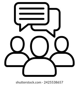 Stakeholder Communication icon line vector illustration