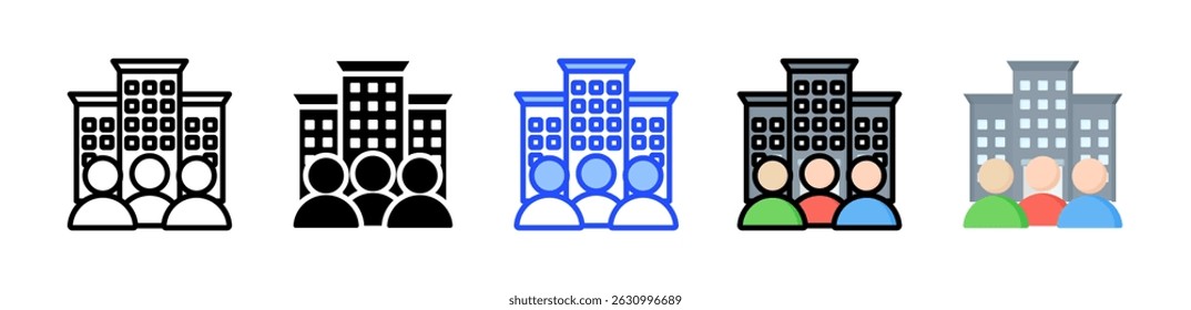Icono de la compañía de la parte interesada Colección con múltiples estilos